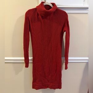 Athleta Cozy Red Turtleneck Sweater Dress